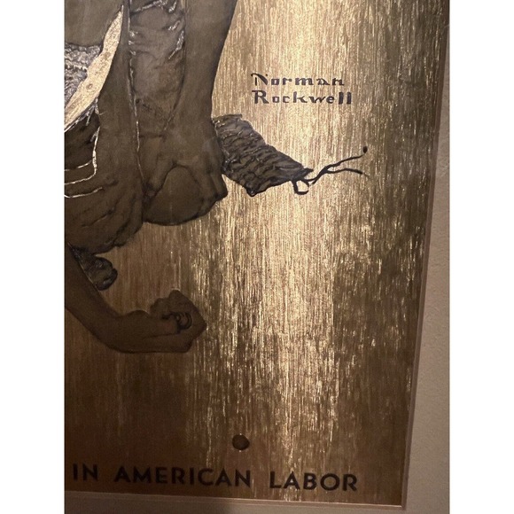 3 vintage Norman Rockwell Gold Foil Etching Suturday Evening Cover Art Posters - Picture 4 of 16